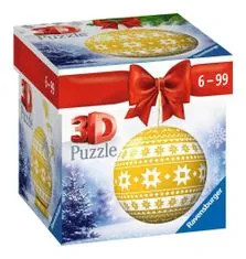 Ravensburger 3D Puzzleball božični okrasek rumene barve z norveškim vzorcem 56 kosov