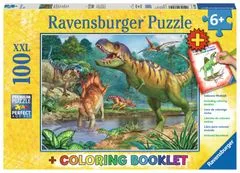 Ravensburger Puzzle Prehistoric Dinosaur World XXL 100 kosov + pobarvanka