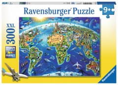 Ravensburger Puzzle Zemljevid svetovnih znamenitosti XXL 300 kosov