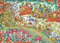 Ravensburger Puzzle Simpatične gobje hišice na cvetličnem travniku 1000 kosov