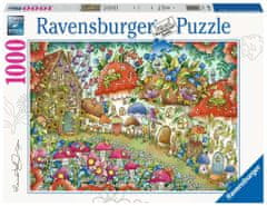 Ravensburger Puzzle Simpatične gobje hišice na cvetličnem travniku 1000 kosov
