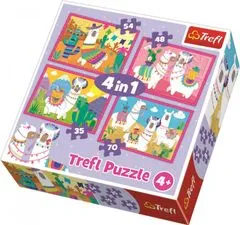 Trefl Puzzle Srečne lame 4v1 (35,48,54,70 kosov)