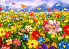 ENJOY Puzzle Barvit cvetlični travnik 1000 kosov