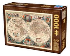 D-Toys Puzzle Zemljevid starodavnega sveta 1000 kosov