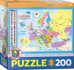 EuroGraphics Puzzle Zemljevid Evrope 200 kosov