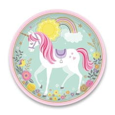 Amscan Papirnati krožniki Unicorn premer 22,8 cm, 8 kosov