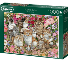 Jumbo FALCON Puzzle Mačke med rožami 1000 kosov