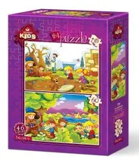 Art puzzle Sestavljanka Mali botaniki 35+60 kosov