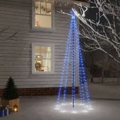 Vidaxl Božično drevo s konico 310 modrih LED diod 300 cm