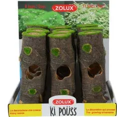 Zolux Dekoracija akvarija z mahom poraščeno drevesno deblo z živimi mahovimi semeni 6,7 x 6,2 x 19cm