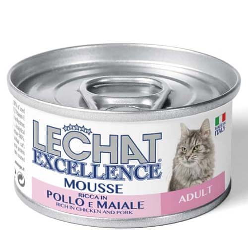 Monge LECHAT EXCELLENCE MOUSSE Pena s svinjino in piščancem za odrasle mačke 85g