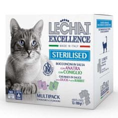 Monge LECHAT EXCELLENCE STERILIZED raca/kunec multi pakiranje 12x100g vrečka