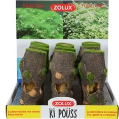 Zolux Dekoracija akvarija z mahom poraščeno drevesno deblo z živimi mahovimi semeni 6,4 x 5,5 x 13,9cm