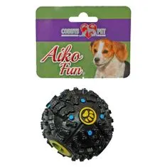 COBBYS PET AIKO FUN Žvižgajoča žoga 7,5cm z odprtino za prigrizke