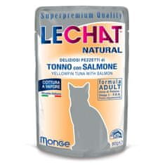 Monge LECHAT NATURAL Tuna in losos 80g super premium vrečka za odrasle mačke