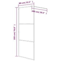 Vidaxl Pregrada za tuš črna 80x195 cm motno ESG steklo