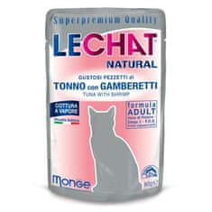 Monge LECHAT NATURAL Tuna in kozice 80g super premium vrečka za odrasle mačke