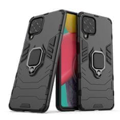 slomart ring armor tough hybrid case ovitek + magnetno držalo za samsung galaxy m33 5g črn