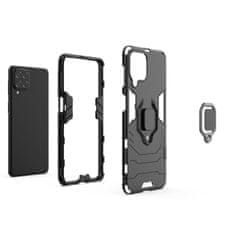 slomart ring armor tough hybrid case ovitek + magnetno držalo za samsung galaxy m33 5g črn