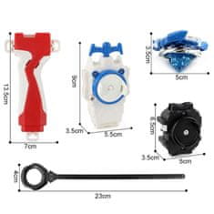 Northix Bojni komplet Combat Gyro Top Plate, 4 paketi - rdeča 