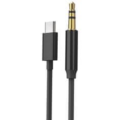 Northix AUX kabel, USB-C do 3,5 mm - 1 m - črn