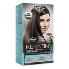 Anti frizz keratinska krema, 3-delni set brez likanja, ravni lasje in konice do 30 dni