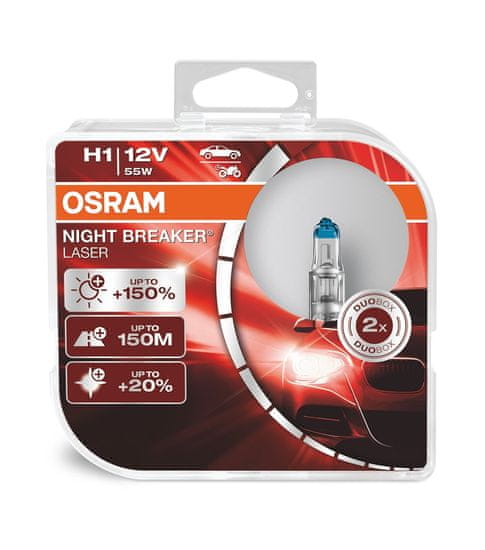 Osram ŽARNICA HALOGEN H1 NIGHT BREAKER LASER 64150NL-HCB 12V 55W P14.5s