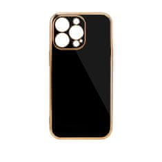 slomart črn gel ovitek lighting colour case za iphone 12 z zlatim okvirjem