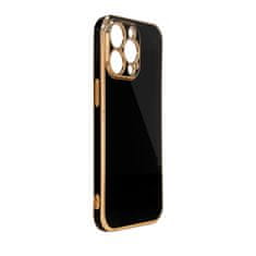 slomart črn gel ovitek lighting colour case za iphone 12 z zlatim okvirjem