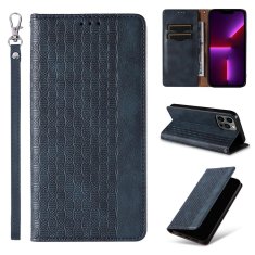 slomart ovitek z magnetnim paščkom za iphone 12 pro max pouch wallet + mini obesek z vrvico, moder