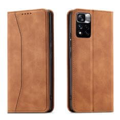 slomart magnet fancy case case za xiaomi redmi note 11 pro card wallet case card holder brown