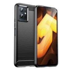 slomart carbon case flexible cover sleeve vivo y55 / y75 / y33s / iqoo z6 / iqoo u5 črn