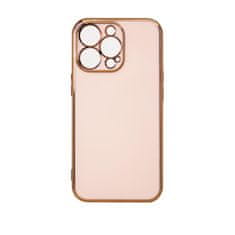 slomart roza gel ovitek lighting colour case za iphone 13 pro z zlatim okvirjem