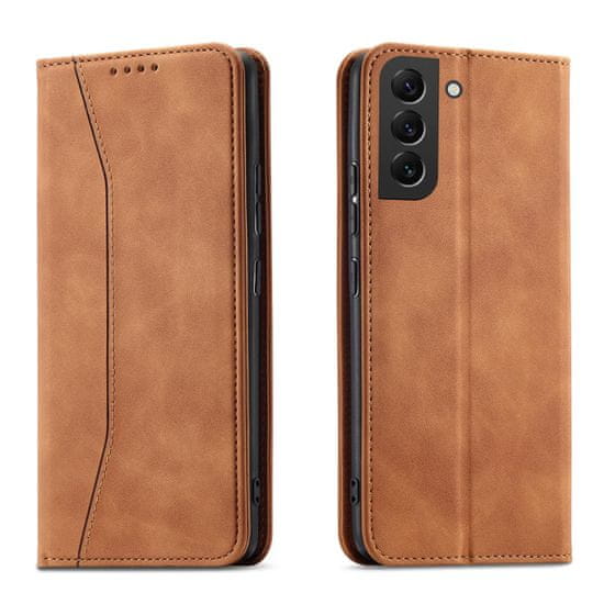 slomart magnet fancy case case za samsung galaxy s22 + (s22 plus) torbica wallet card holder brown