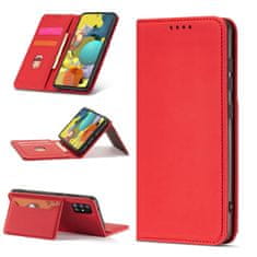 slomart magnet card case etui za xiaomi redmi note 11 pro pouch wallet card holder card stand red