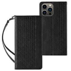 slomart ovitek z magnetnim paščkom za iphone 13 pro max pouch wallet + mini obesek z vrvico, črn