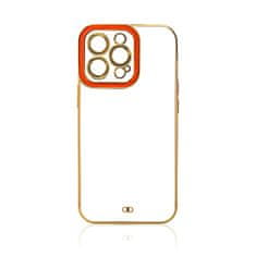 slomart modni etui za iphone 13 pro gelski etui z zlatim okvirjem rdeče barve