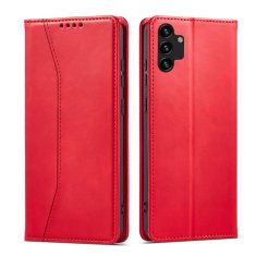 slomart magnet fancy case etui za samsung galaxy a13 5g pouch wallet držalo za kartice, rdeča