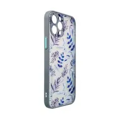 slomart design case za iphone 12 pro max cvetlični ovitek temno moder