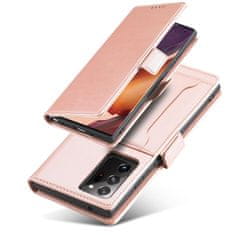 slomart ovitek z magnetno kartico za samsung galaxy s22 ultra cover card wallet card stand roza