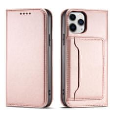 slomart magnet card case za iphone 12 pouch card wallet card stand pink