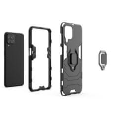 slomart ring armor tough hybrid case ovitek + magnetno držalo za samsung galaxy m33 5g črn