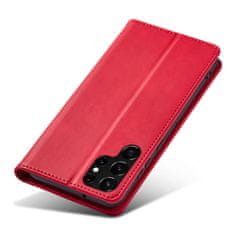 slomart magnet fancy case etui za samsung galaxy s22 ultra cover card wallet card stand red