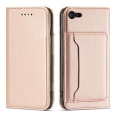 slomart ovitek z magnetno kartico za iphone se 2022 / se 2020 / iphone 8 / iphone 7 pouch wallet card wallet stand pink