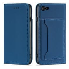 slomart ovitek z magnetno kartico za iphone se 2022 / se 2020 / iphone 8 / iphone 7 cover card wallet držalo za kartico modra