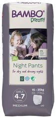 Bambo Nature BAMBO Sanjske nočne hlače za enkratno uporabo Plenične hlače za dekleta od 4 do 7 let (15-35 kg) 10 kosov