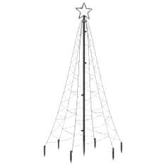 Vidaxl Božično drevo s konico 200 hladno belih LED diod 180 cm