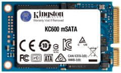 Kingston KC600 256 GB SSD / mSATA / Notranji /