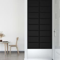 Vidaxl Stenski paneli 12 kosov črni 60x30 cm umetno usnje 2,16 m²