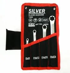 Silver Komplet obročnih ključev Torx 4 kosi / srebrni